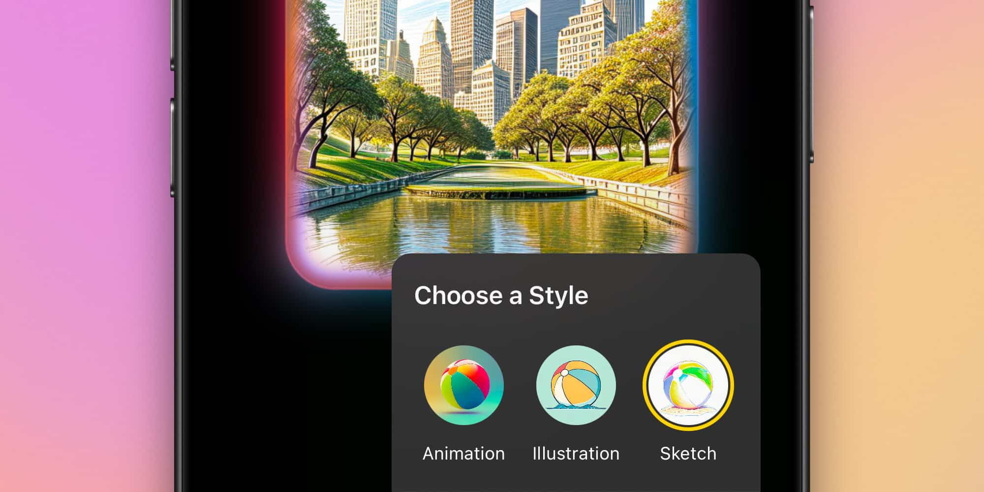 Novo estilo no Image Playground