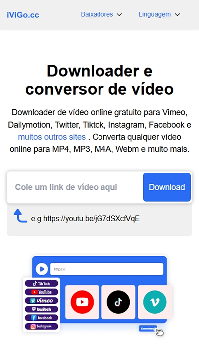 Download de vídeos do YouTube pelo site