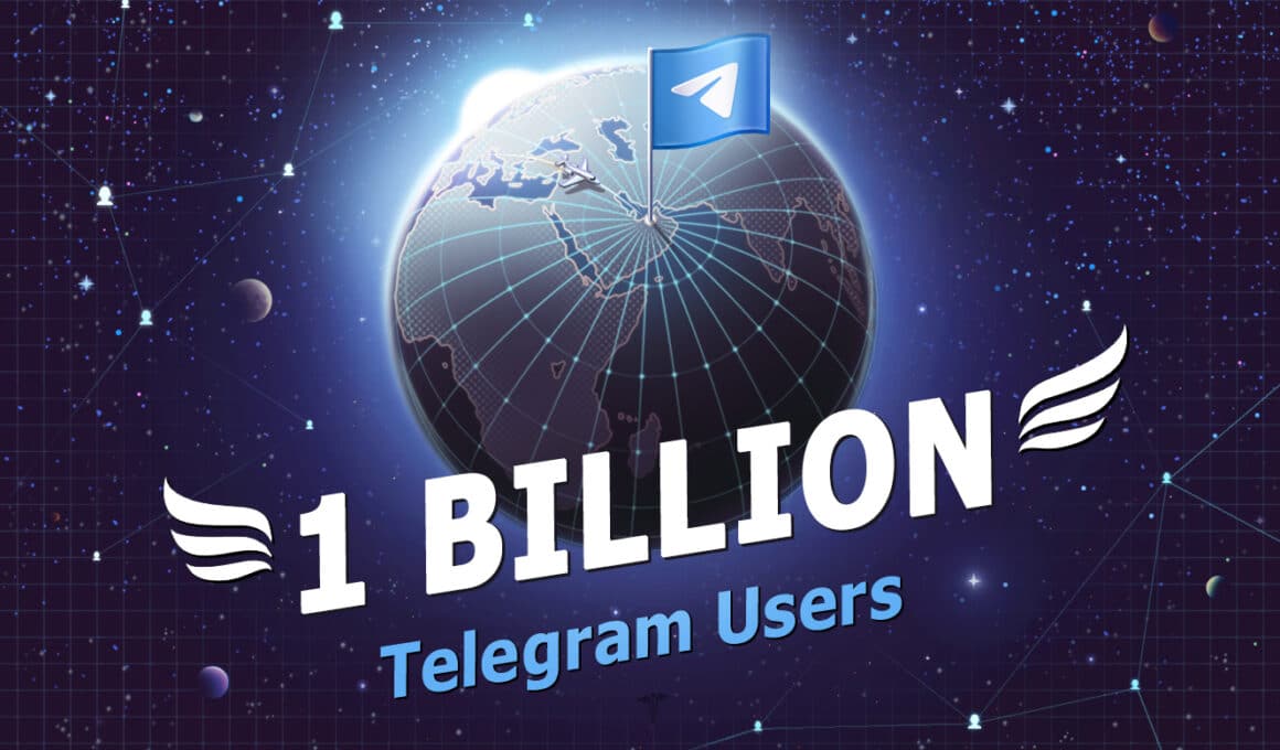 Arte em comemoração aos 1 bilhão de usuários do Telegram