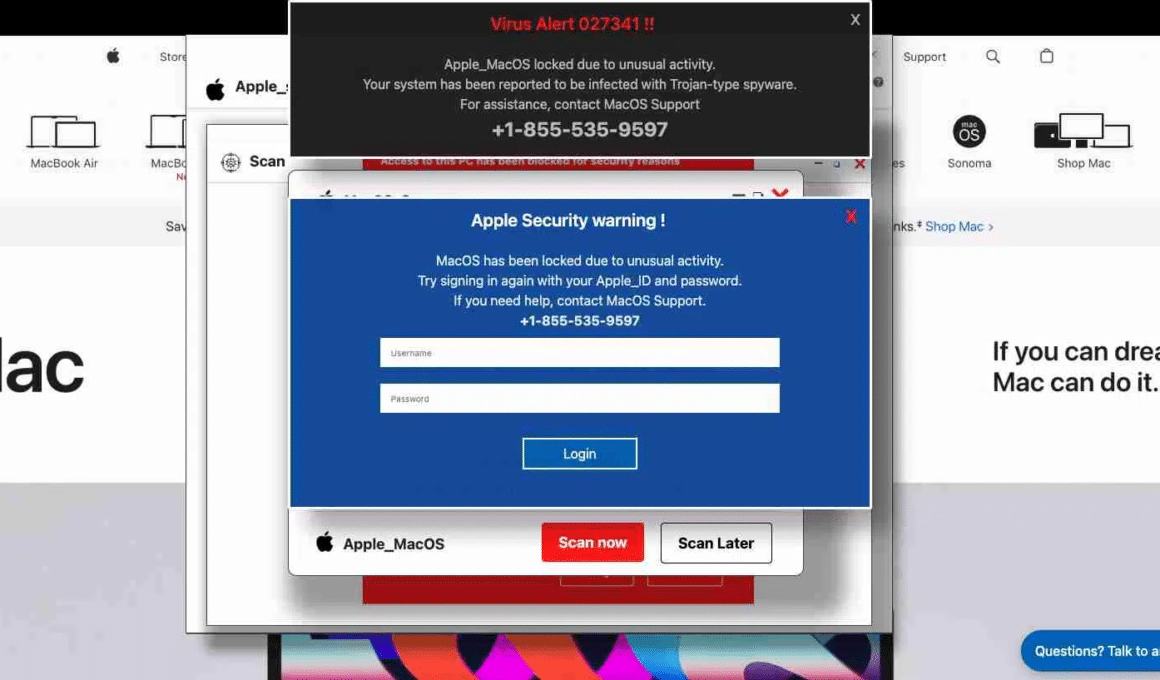 Ataque de phishing no macOS