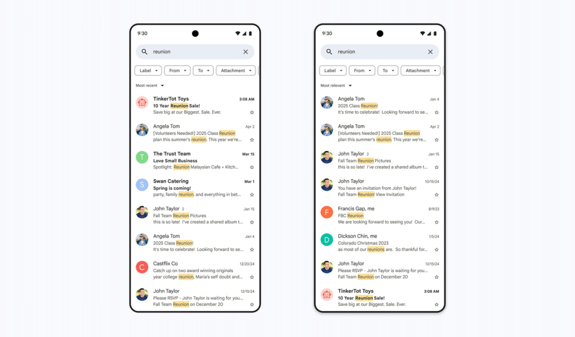 "Mais relevantes" do Gmail