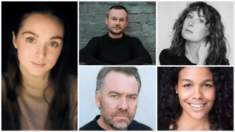 Chloe Geisker, Daniel Henshall, Jessica Wren, Zahra Newman e Brendan Cowell em "The Dispatcher"