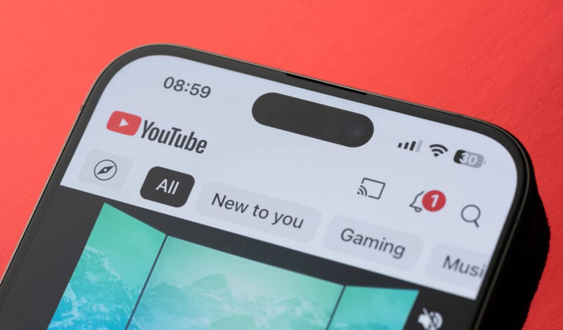 App do YouTube no iPhone