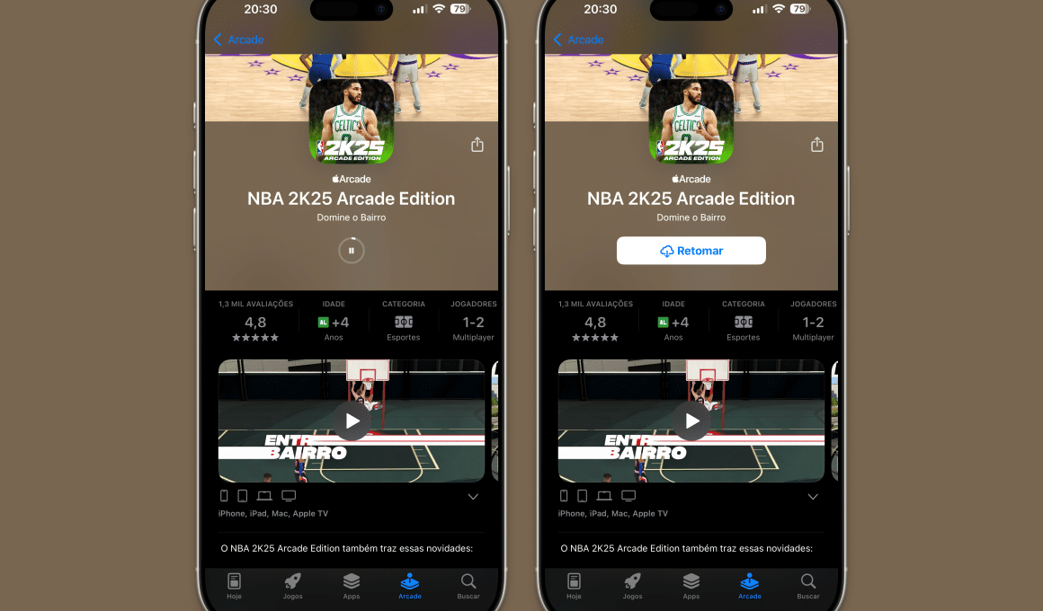 Pausar e retomar downloads na App Store