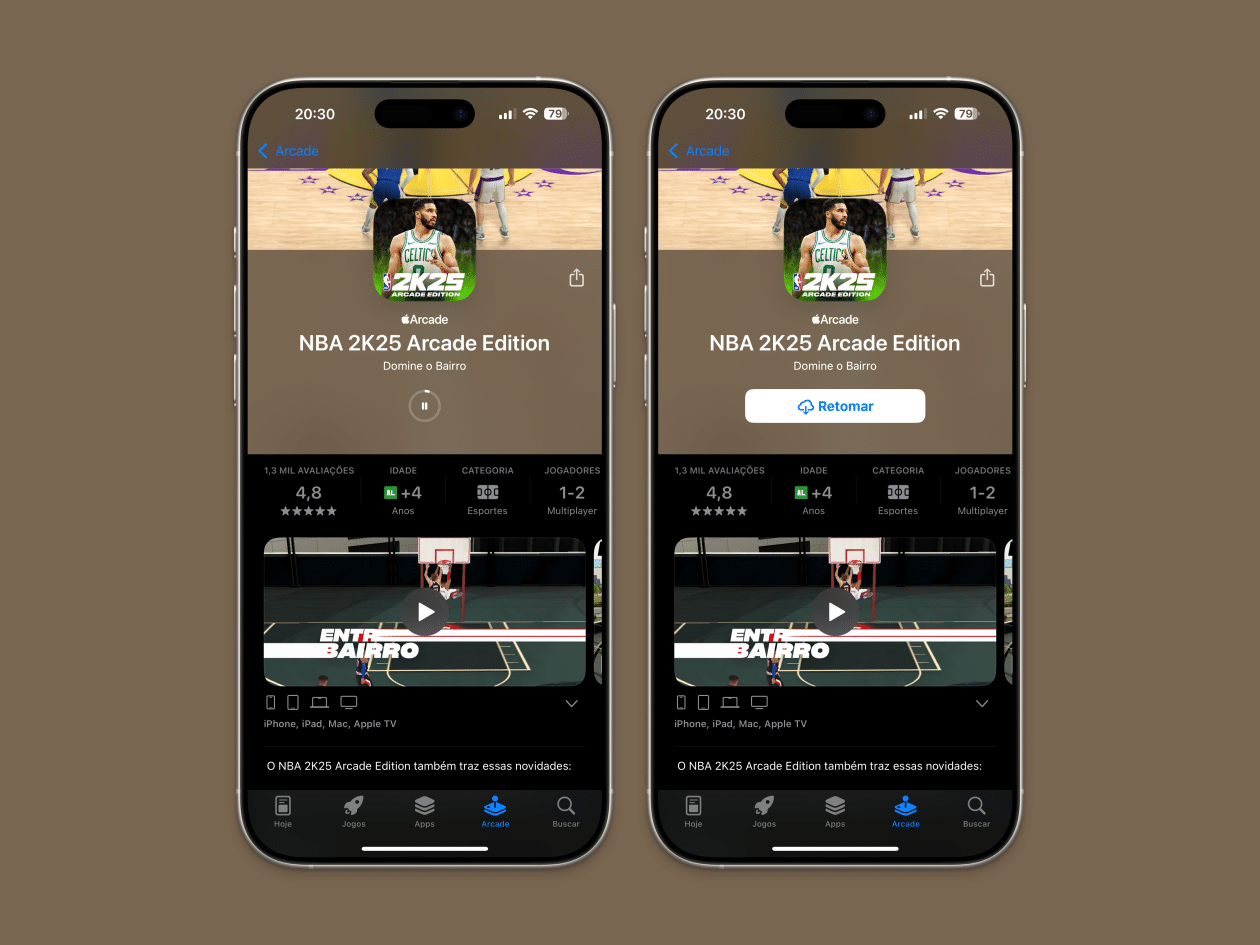 Pausar e retomar downloads na App Store