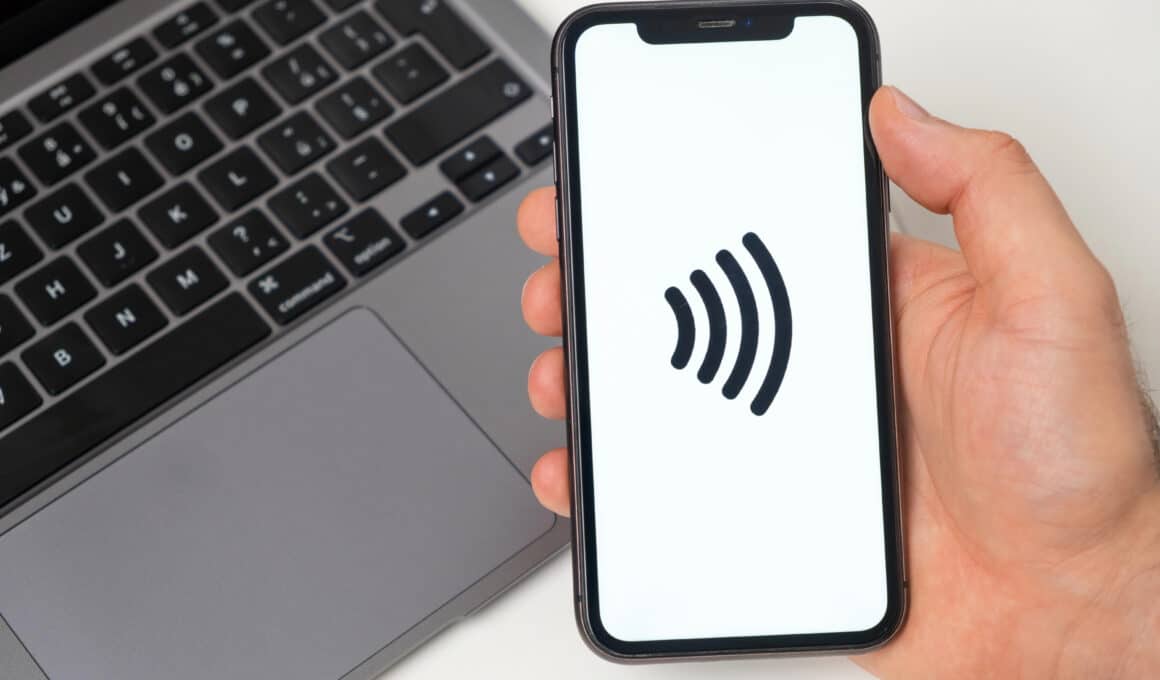 Ícone do NFC em um iPhone