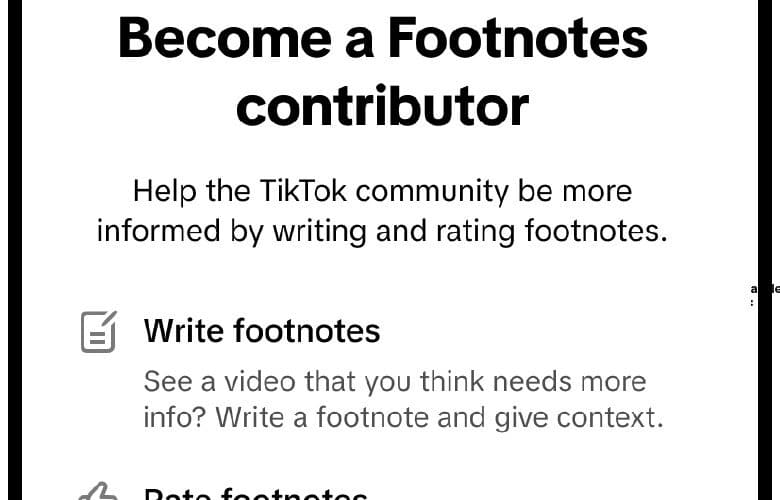 Footnotes do TikTok