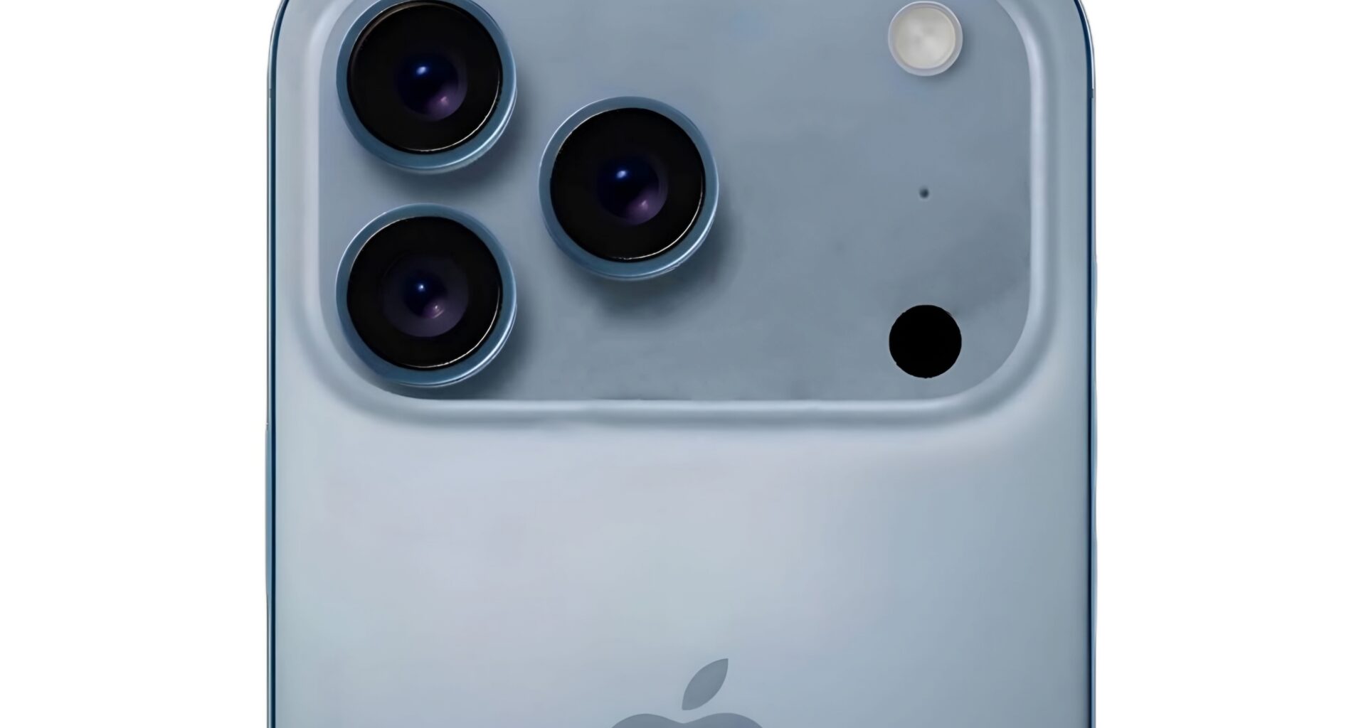 Mockup de "iPhone 17 Pro" na cor azul-céu