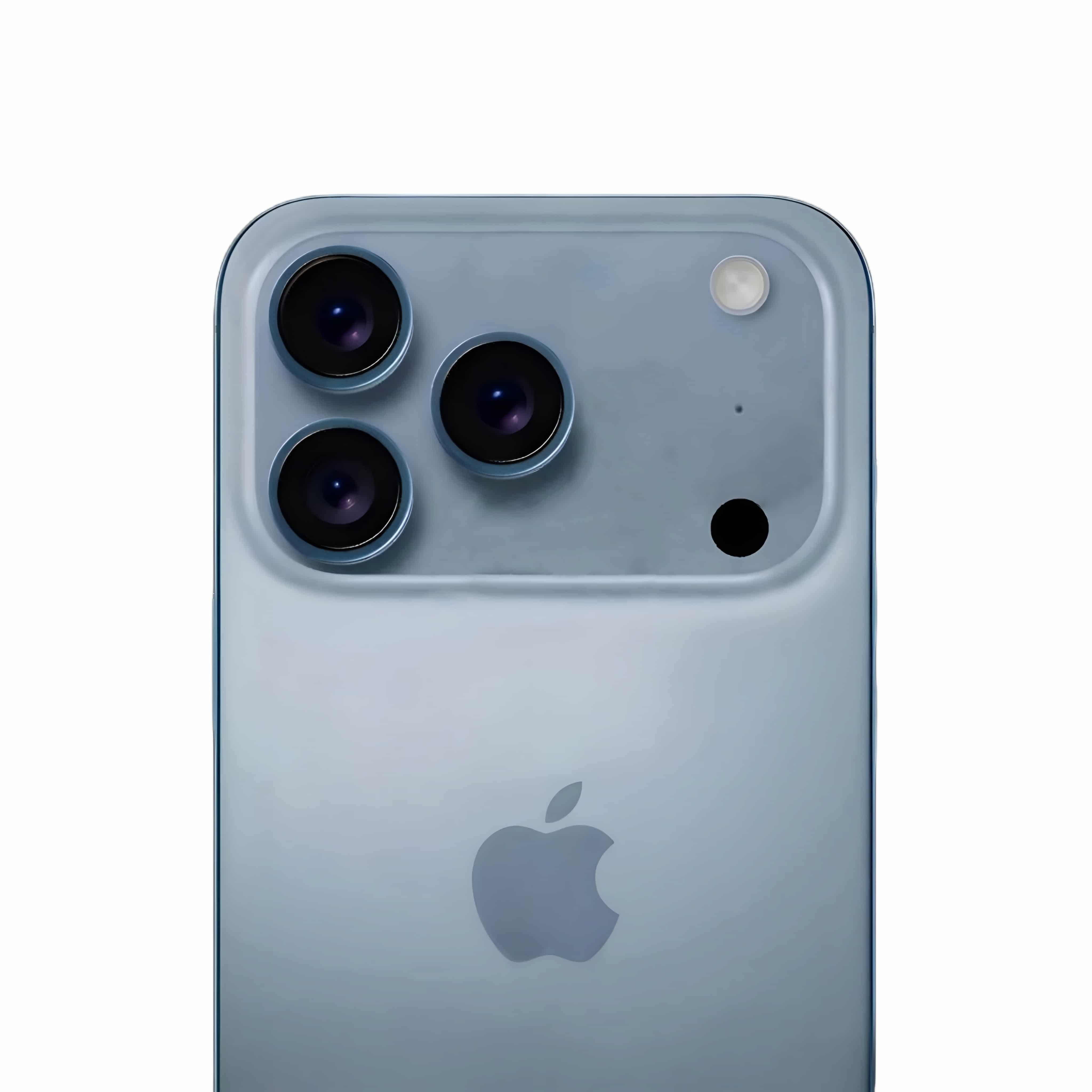 Mockup de "iPhone 17 Pro" na cor azul-céu