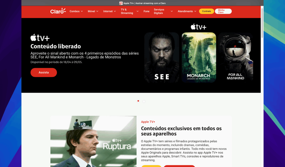 Claro TV+ libera episódios de séries do Apple TV+