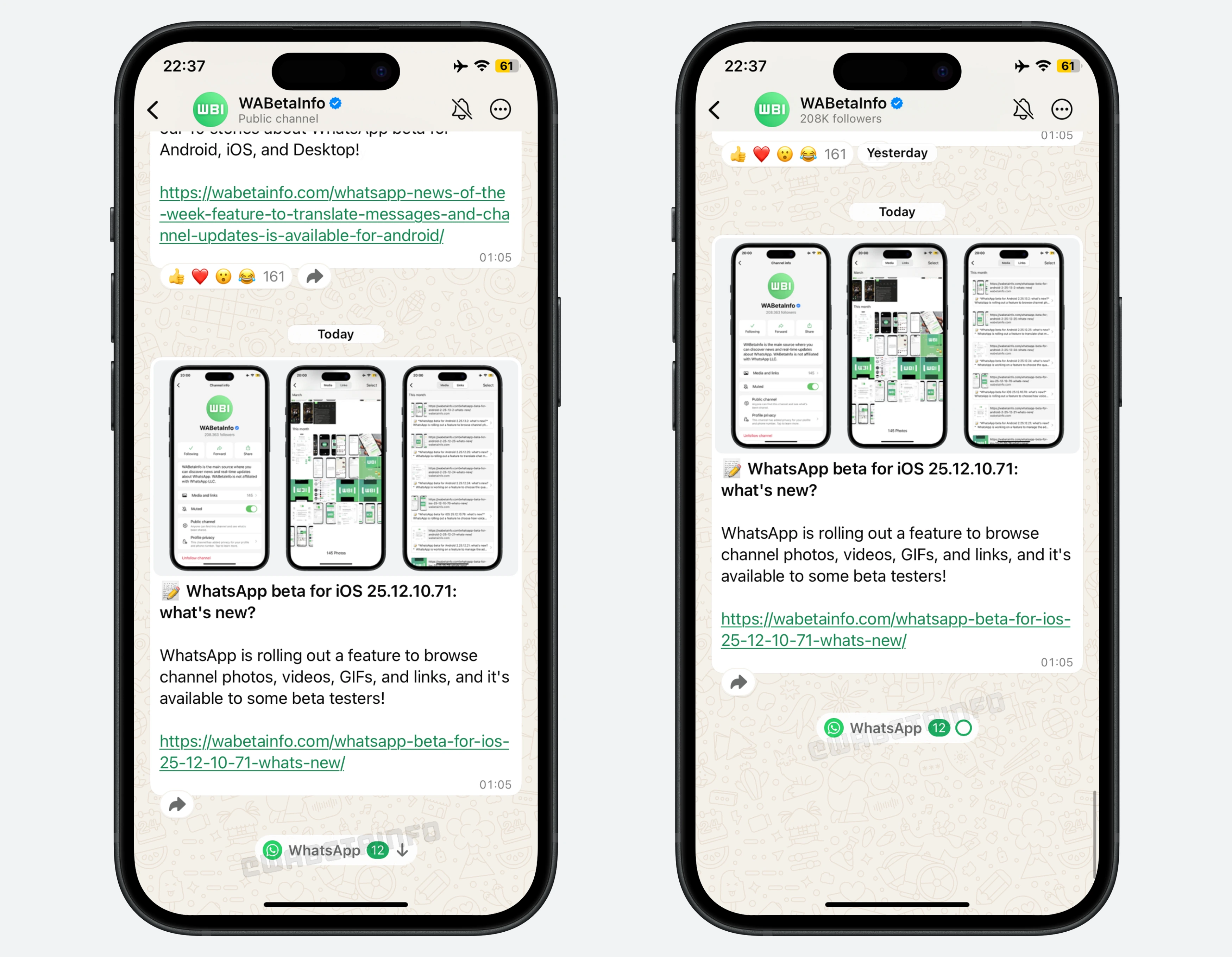 Atalho para pular entre canais não lidos no WhatsApp