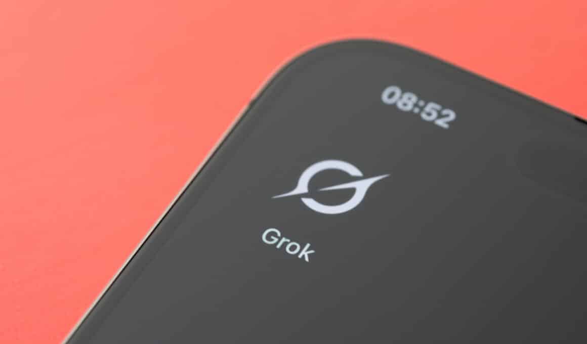 Ícone do Grok num iPhone