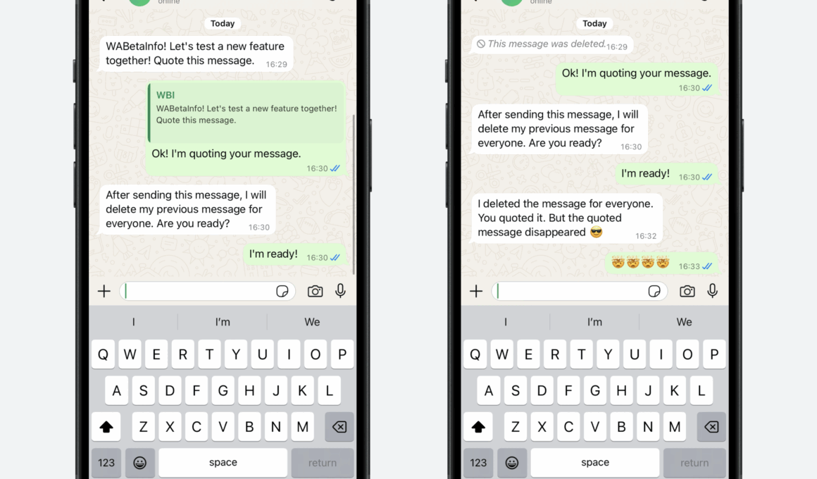 WhatsApp agora remove mensagens apagadas também de respostas