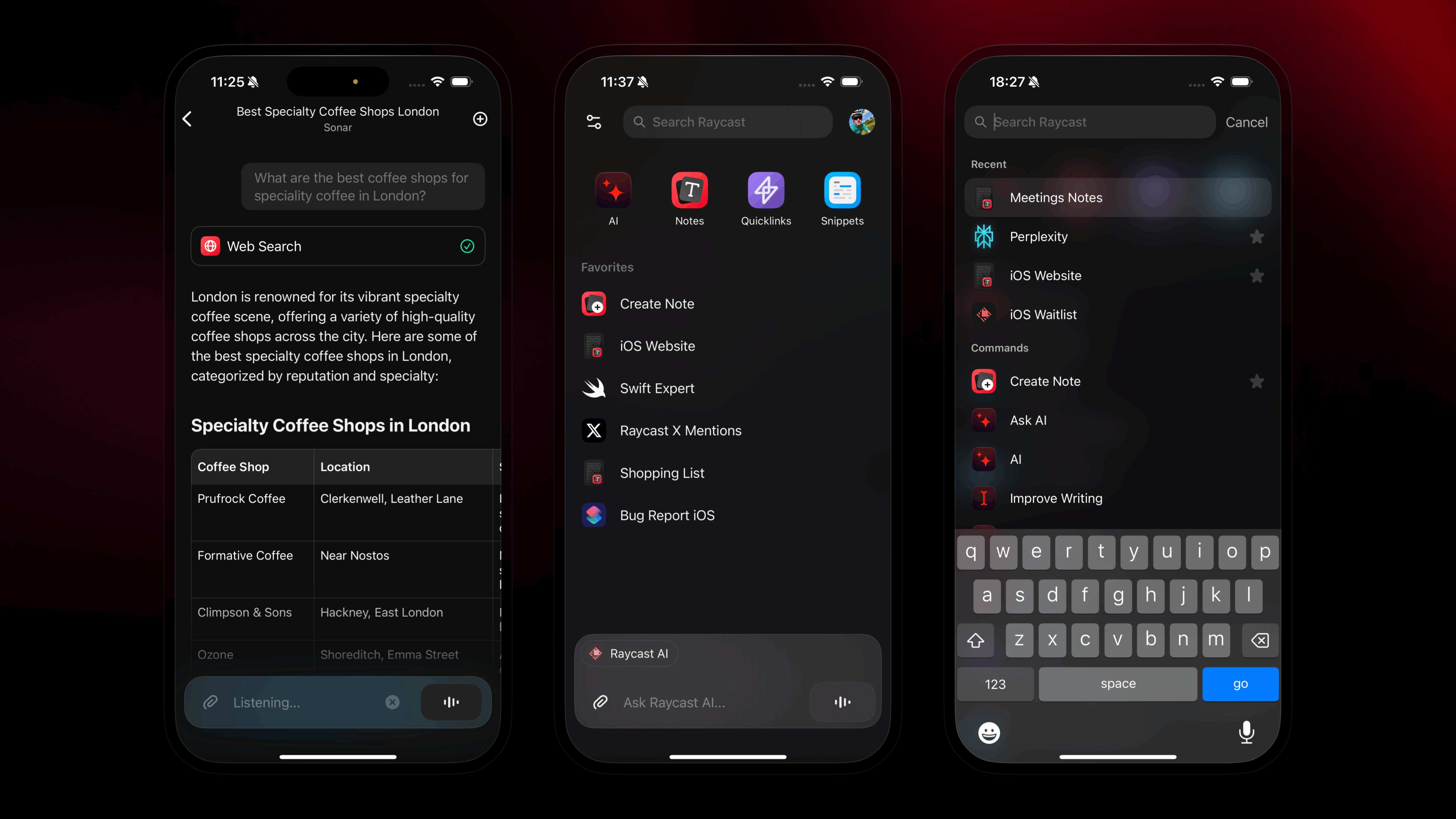 Raycast para iOS