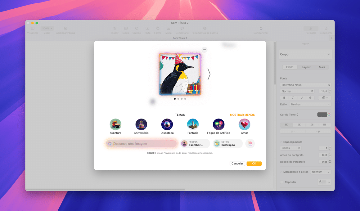 Image Playground no iWork