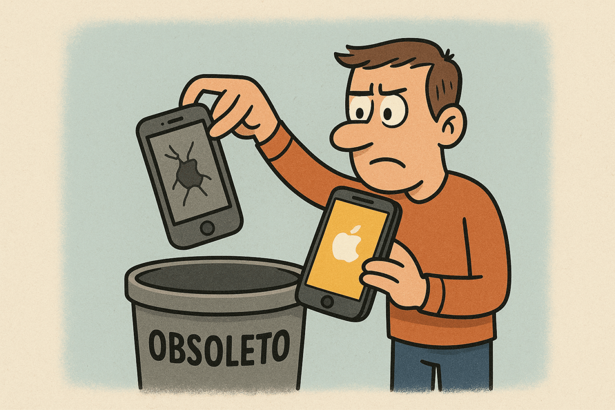 Cartoon sobre iPhones se tornando obsoletos
