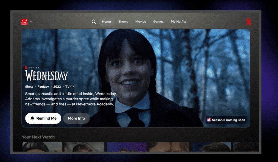 Redesign da interface da Netflix na TV