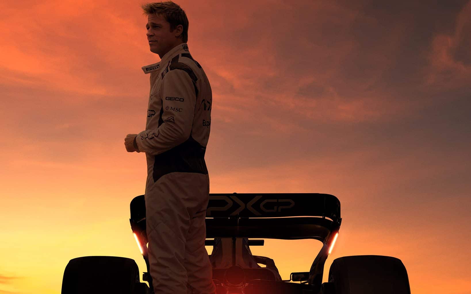 Pôster do filme "F1", com Brad Pitt
