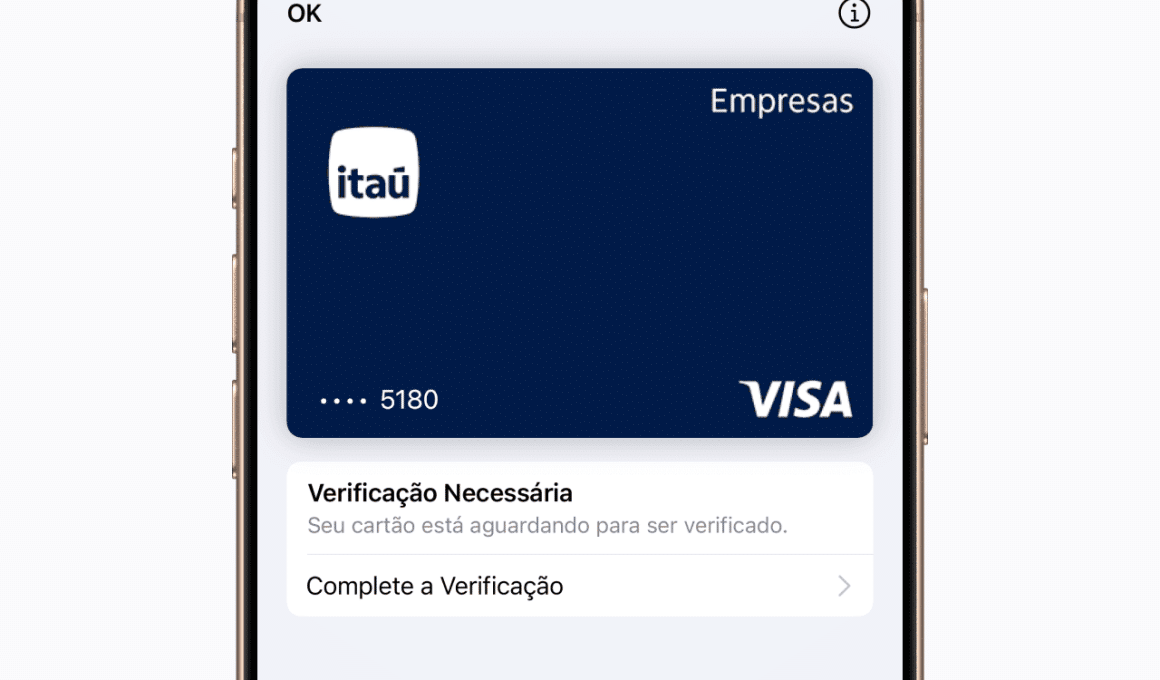 Cartão de crédito Itaú Empresas no Apple Pay