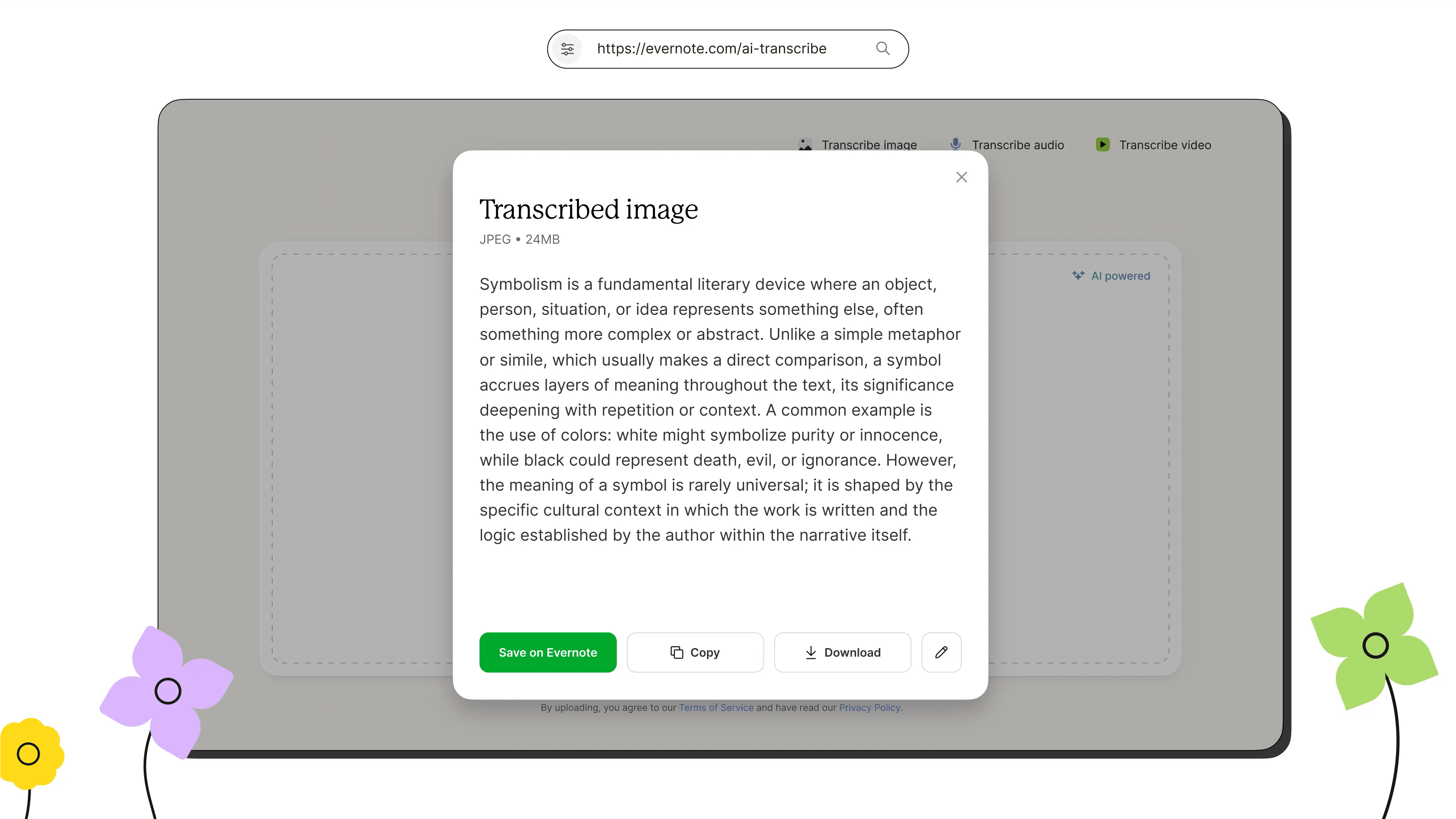 AI Transcribe do Evernote