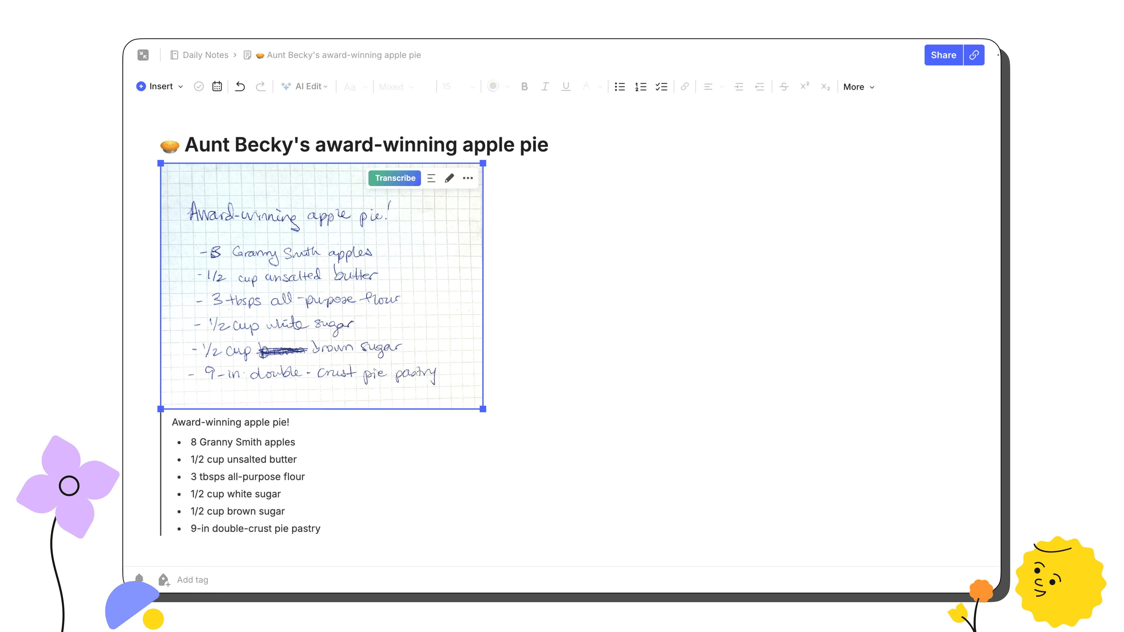 AI Transcribe do Evernote