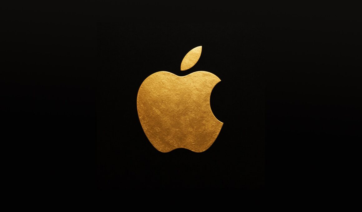Logo da Apple em ouro