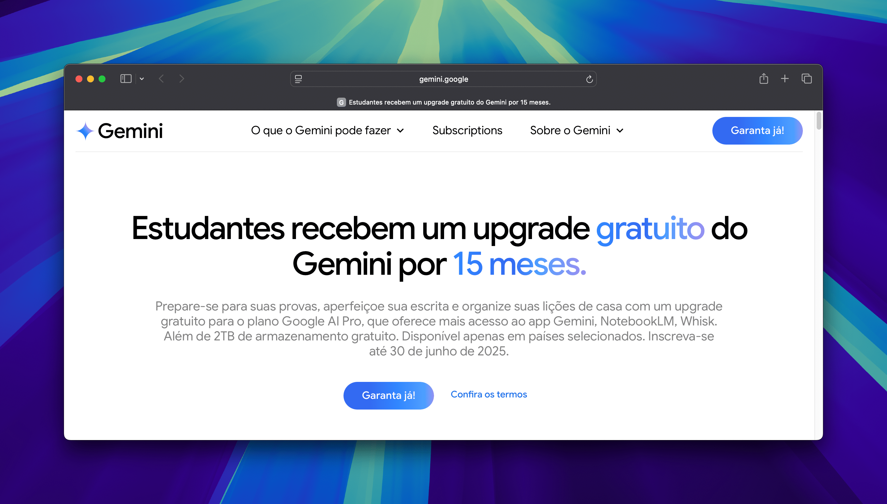 Oferta do Google AI Pro