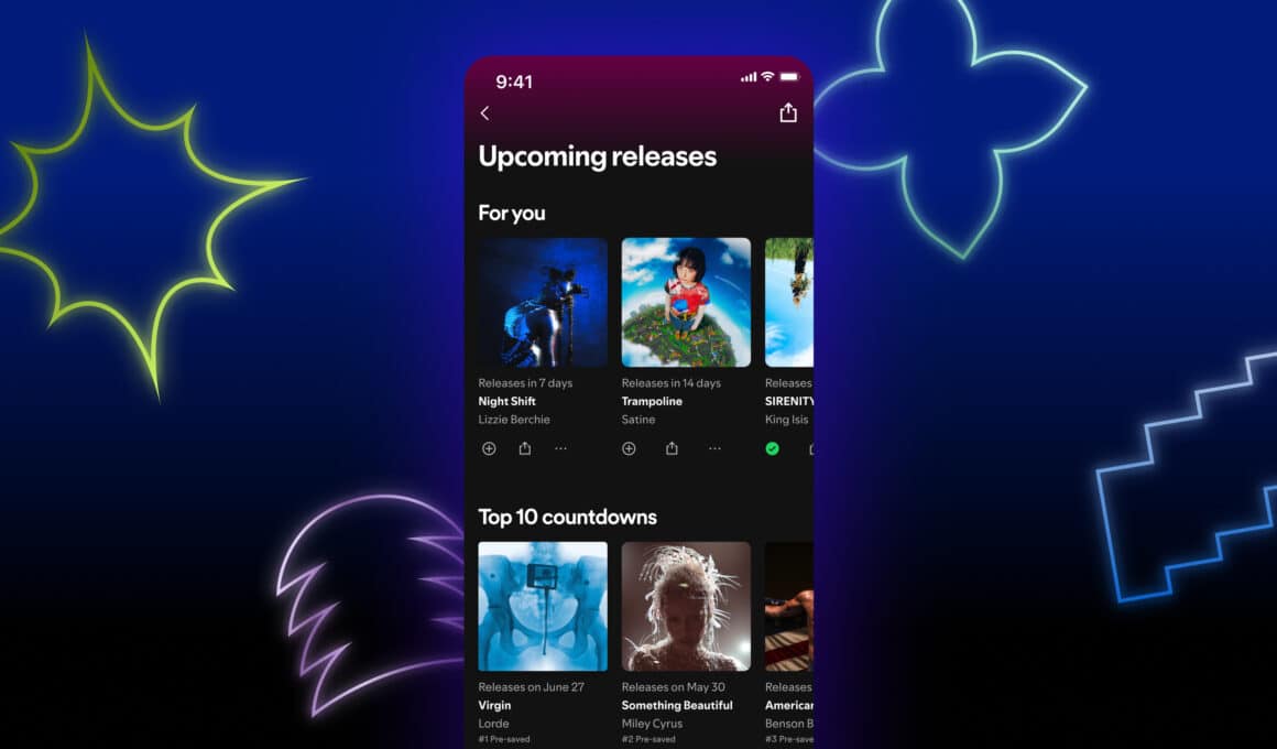 Upcoming release hub do Spotify