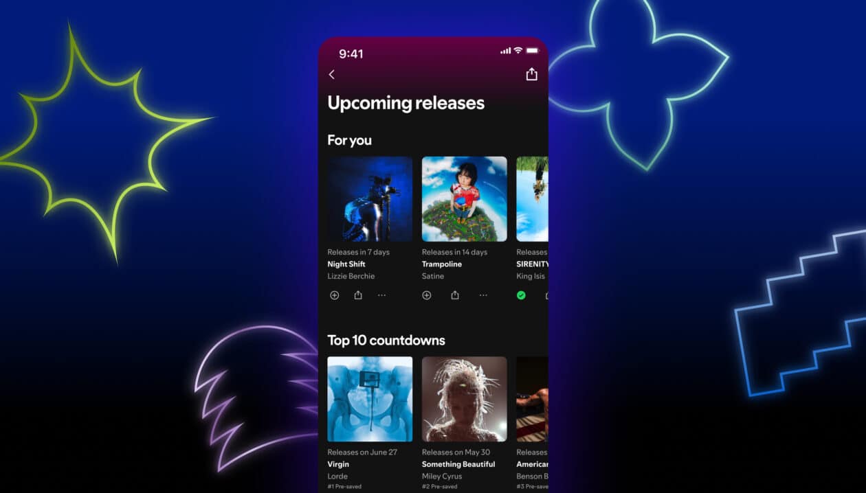 Upcoming release hub do Spotify