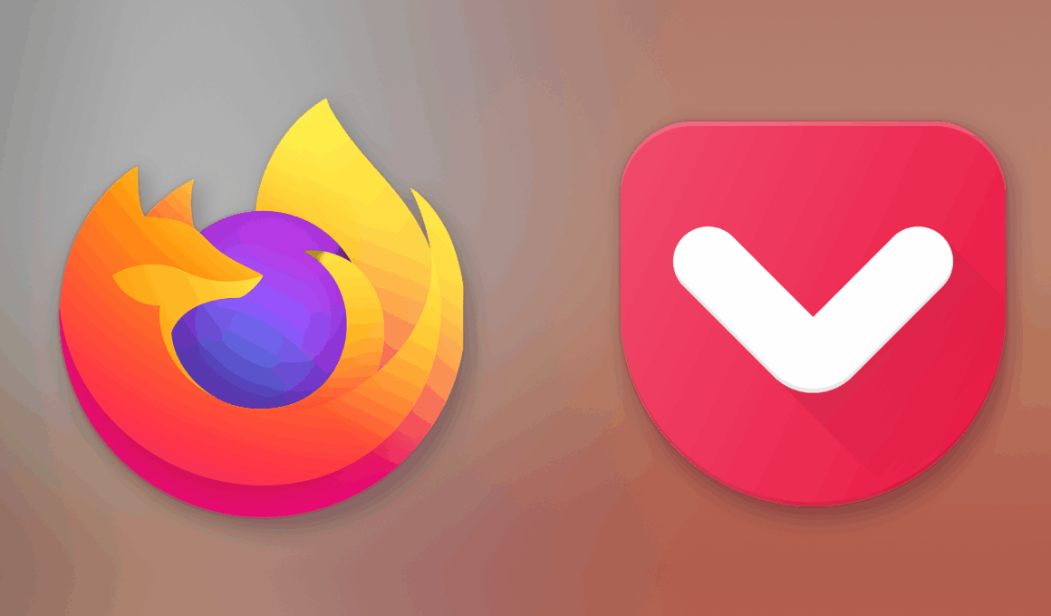 Logos do Firefox e do Pocket