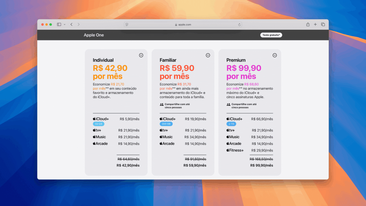 Economia do Apple One com o novo aumento no Brasil