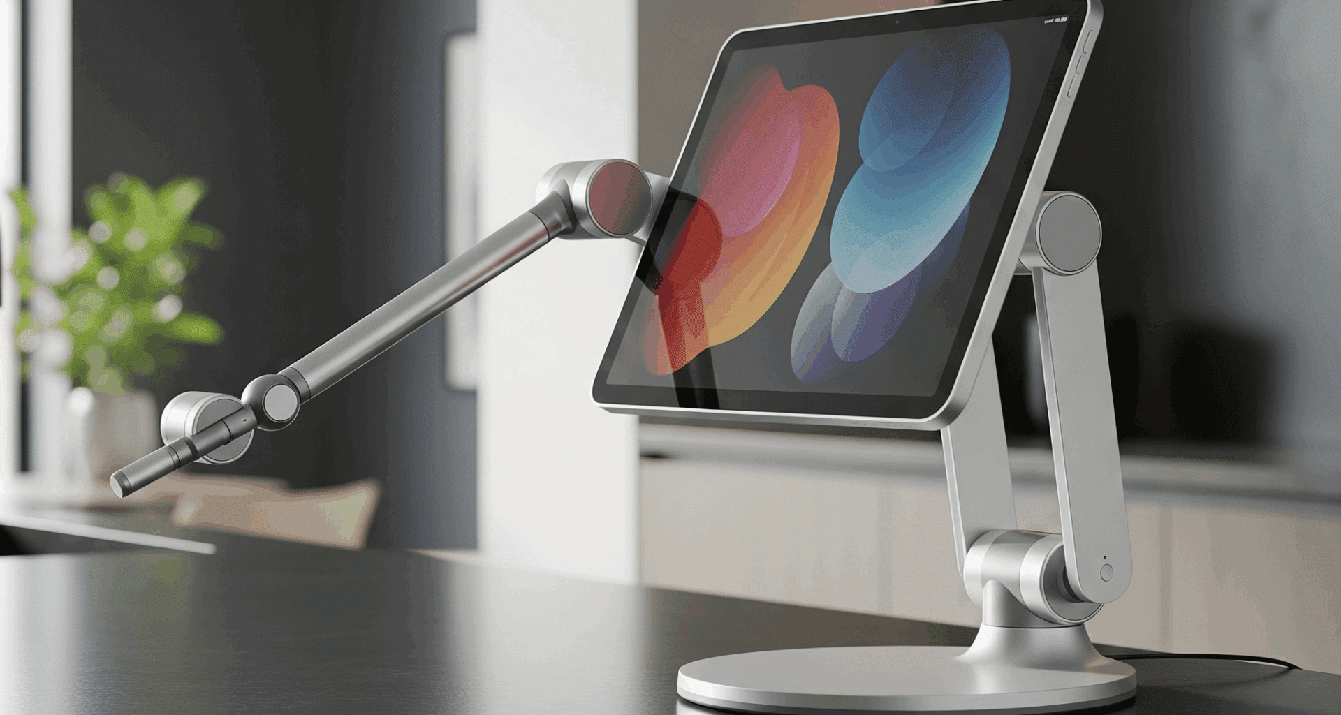 HomePod com tela e braço robótico