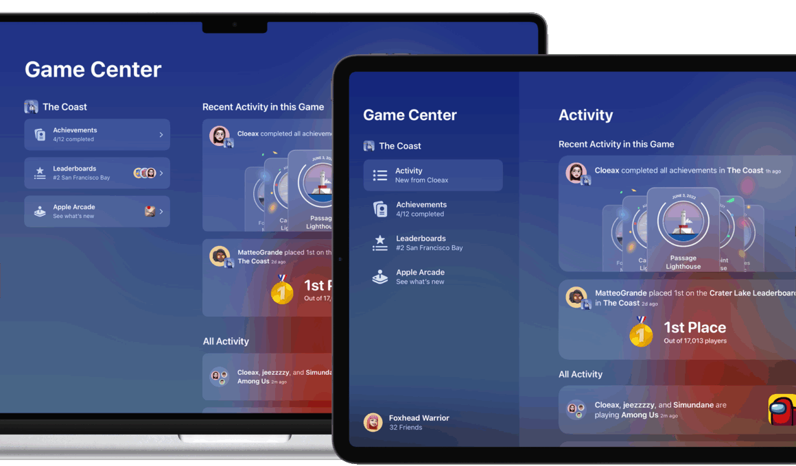 Game Center no iOS/iPadOS/macOS