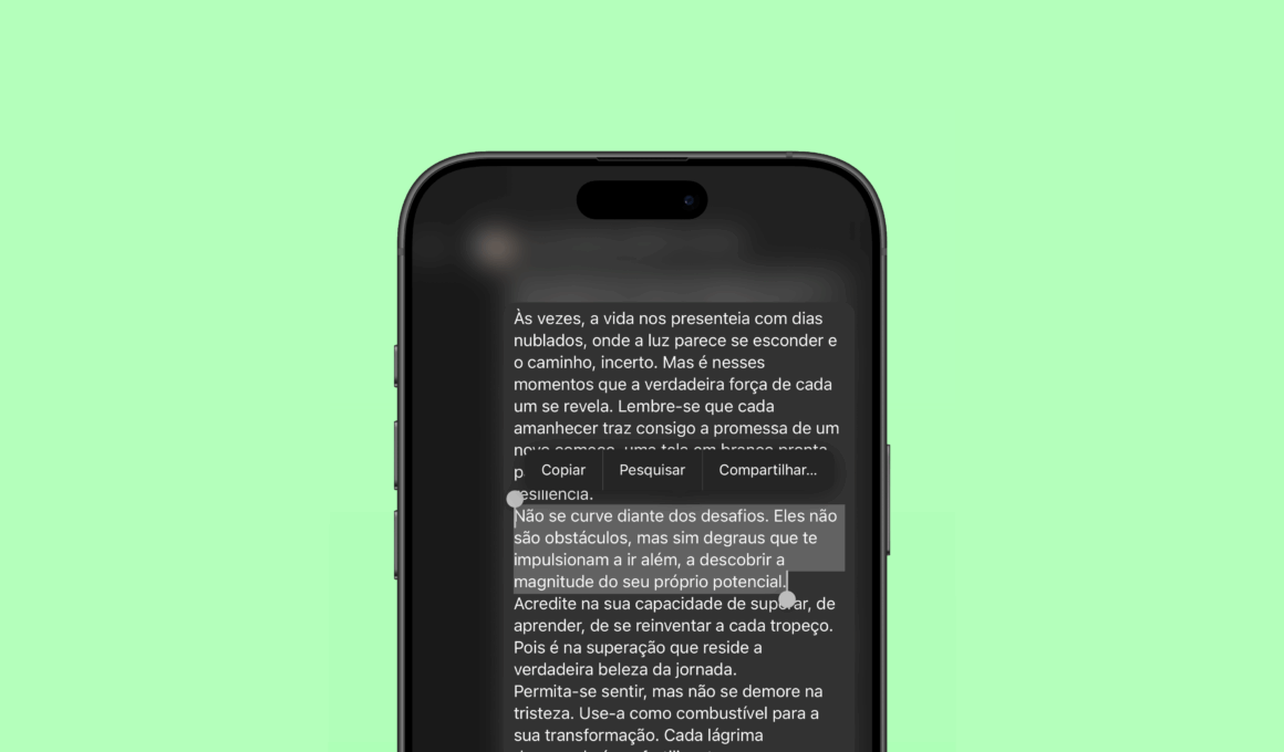 Copiar trecho específico em mensagem do WhatsApp