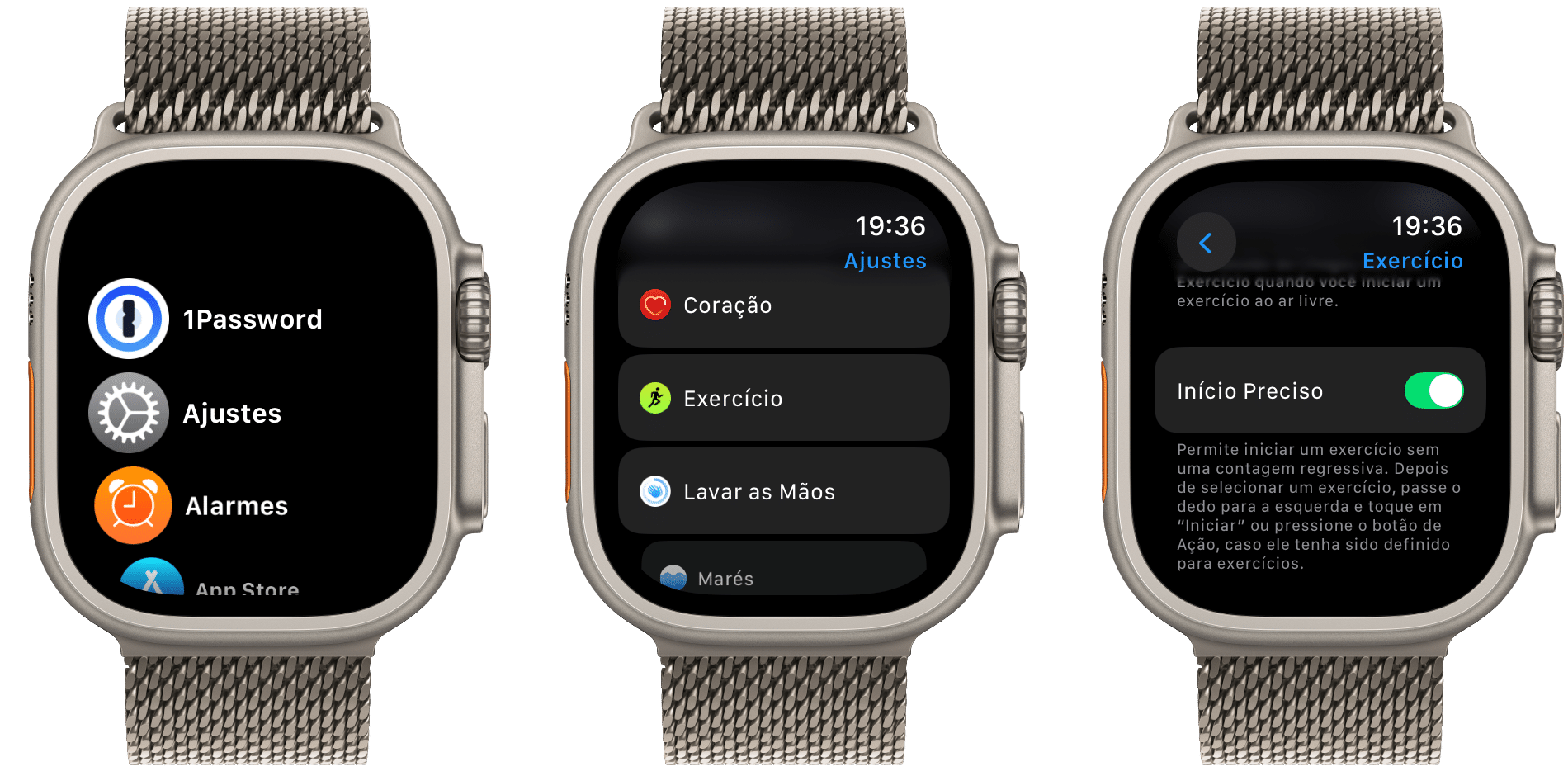 Início Preciso no Apple Watch Ultra