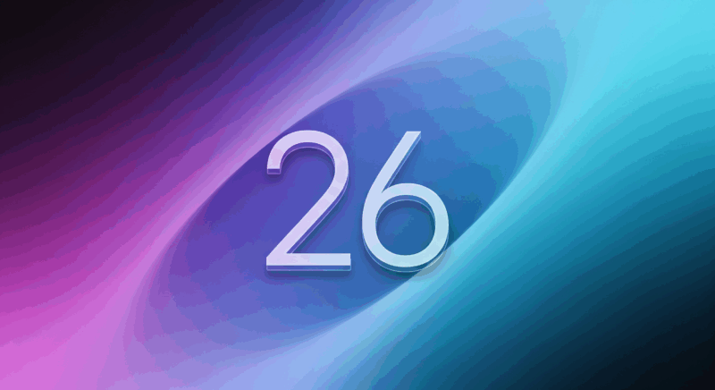 Arte para representar o iOS/iPadOS/macOS/tvOS/watchOS/visionOS 26