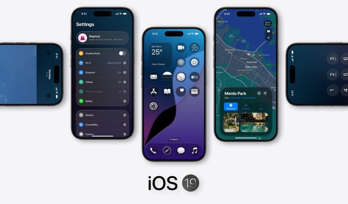 Conceito de iOS 19 feito por NEPNUS