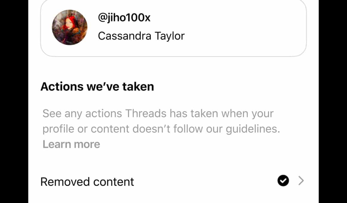 Status da Conta no Threads