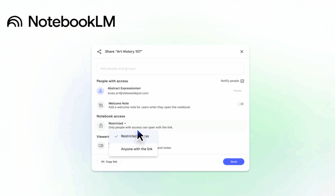 Compartilhar link de notebook no NotebookLM