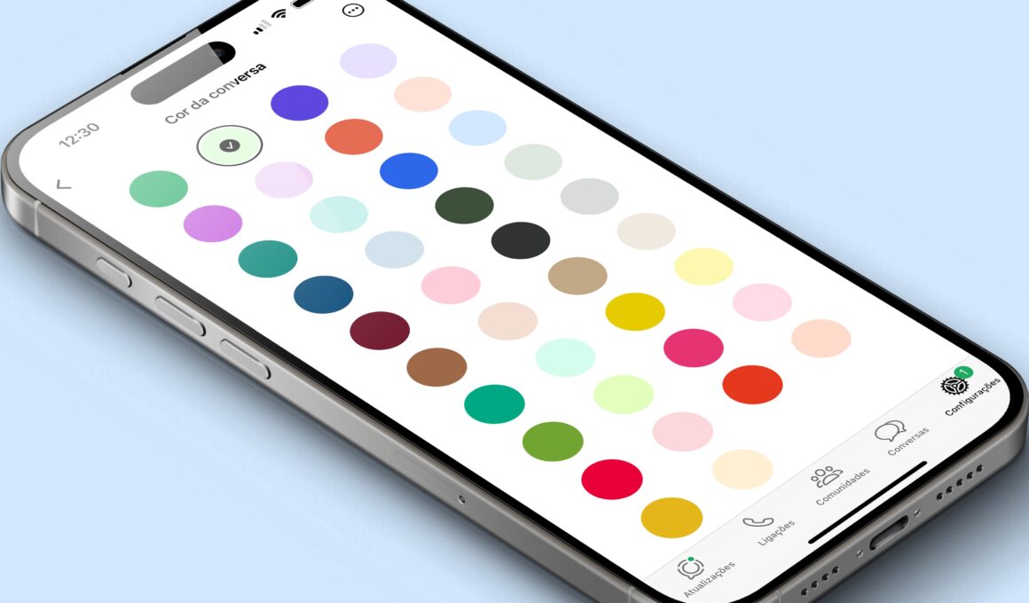 Cores de conversa no WhatsApp