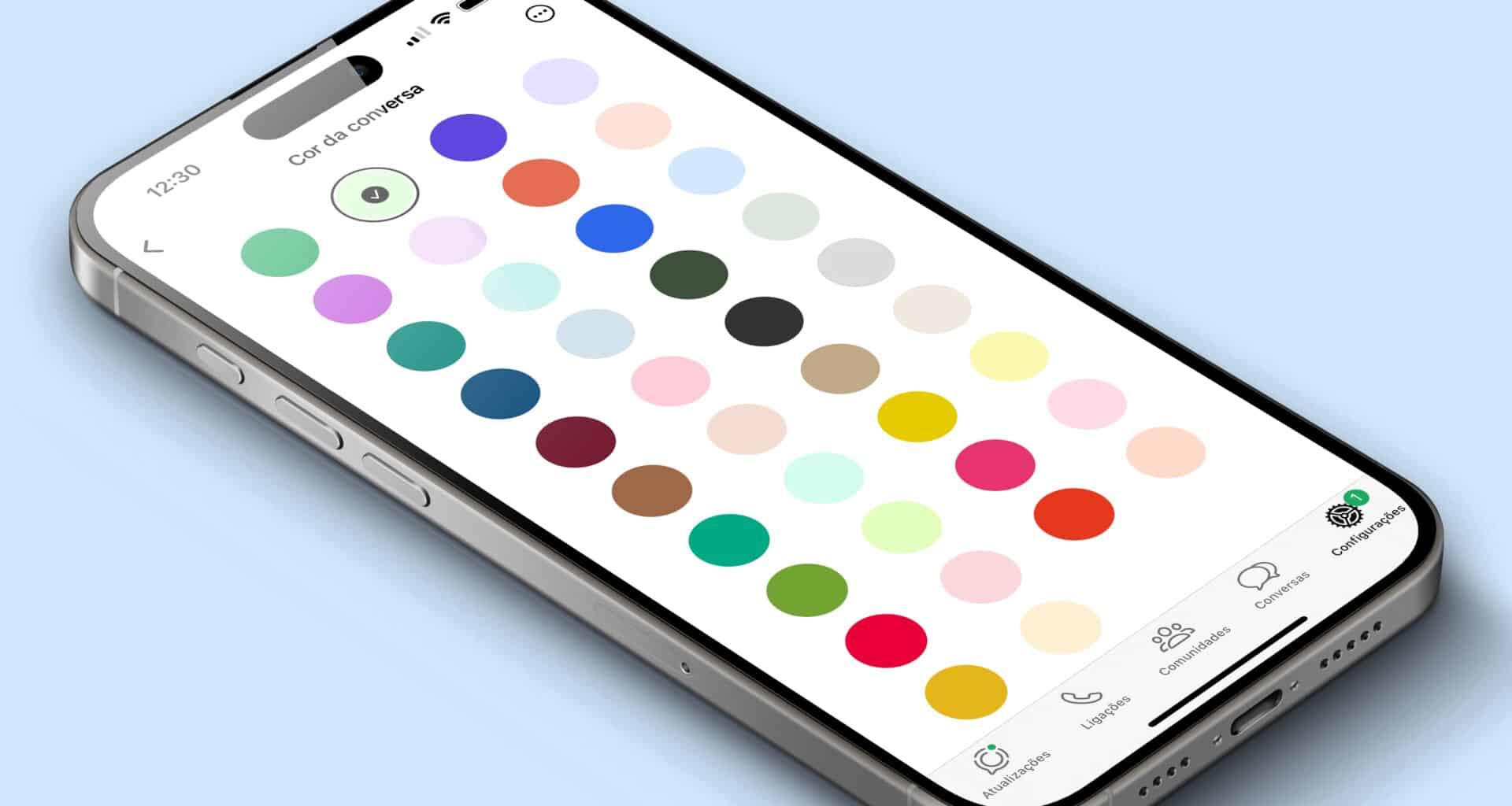 Cores de conversa no WhatsApp