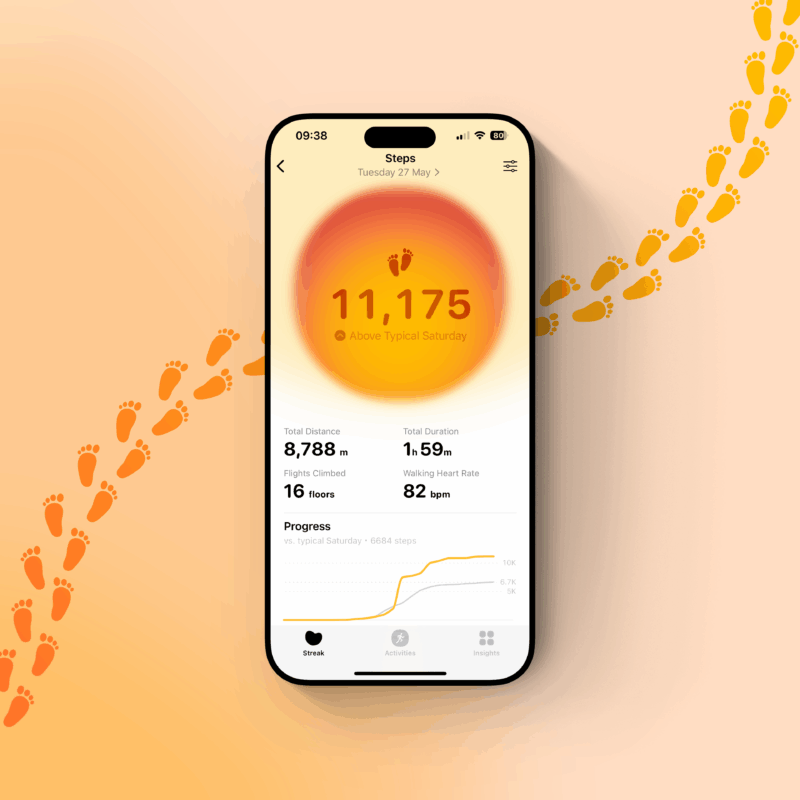 Novidade no app Gentler Streak relacionada a contagem de passos