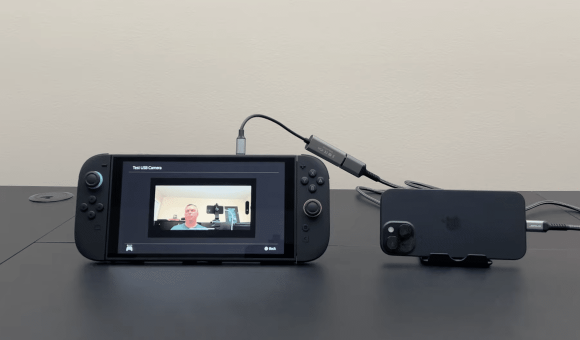 iPhone como câmera no Nintendo Switch 2