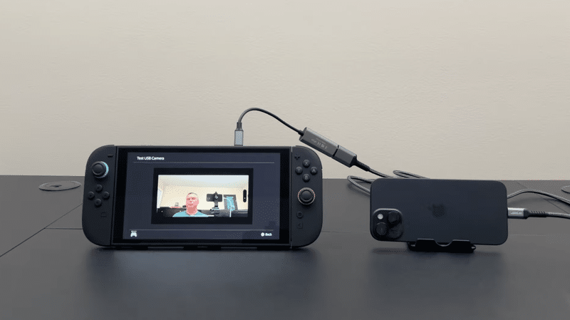 iPhone como câmera no Nintendo Switch 2