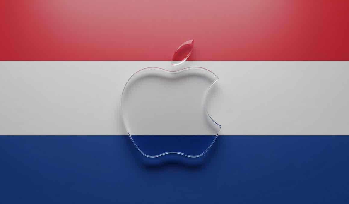 Logo da Apple sobre bandeira da Holanda