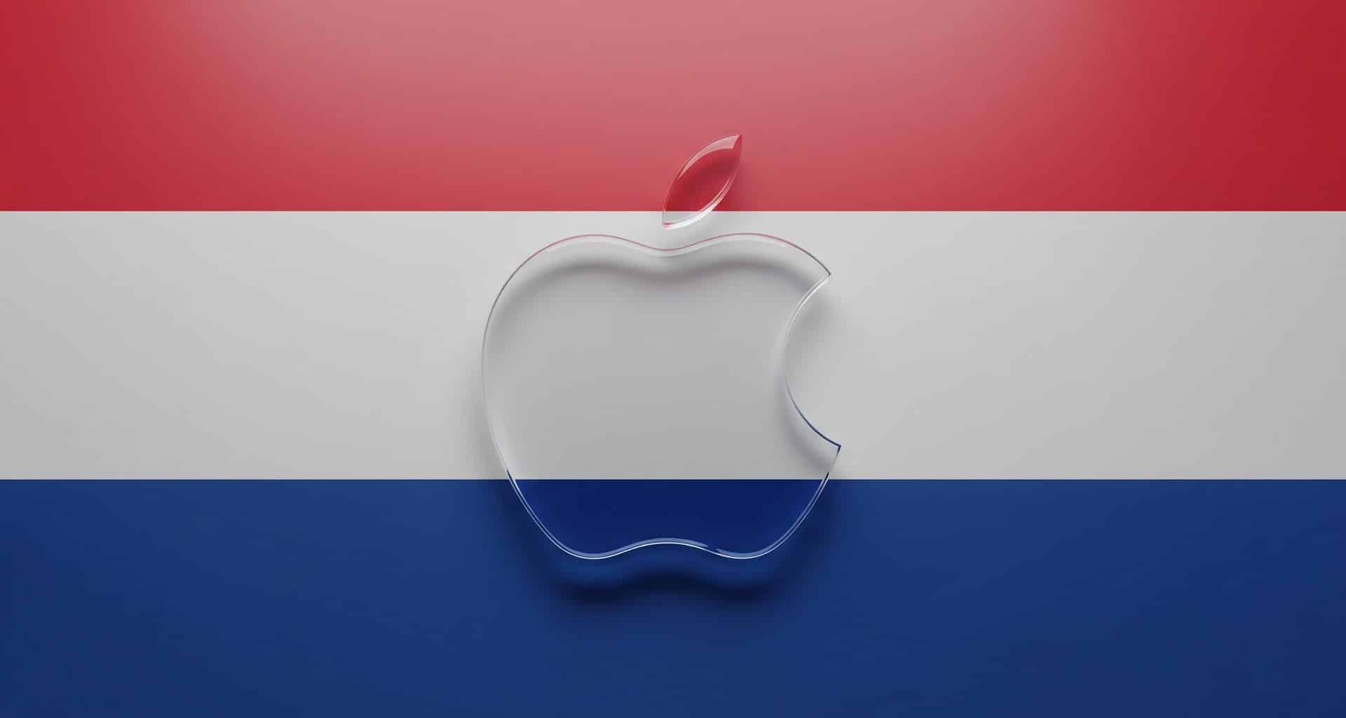 Logo da Apple sobre bandeira da Holanda