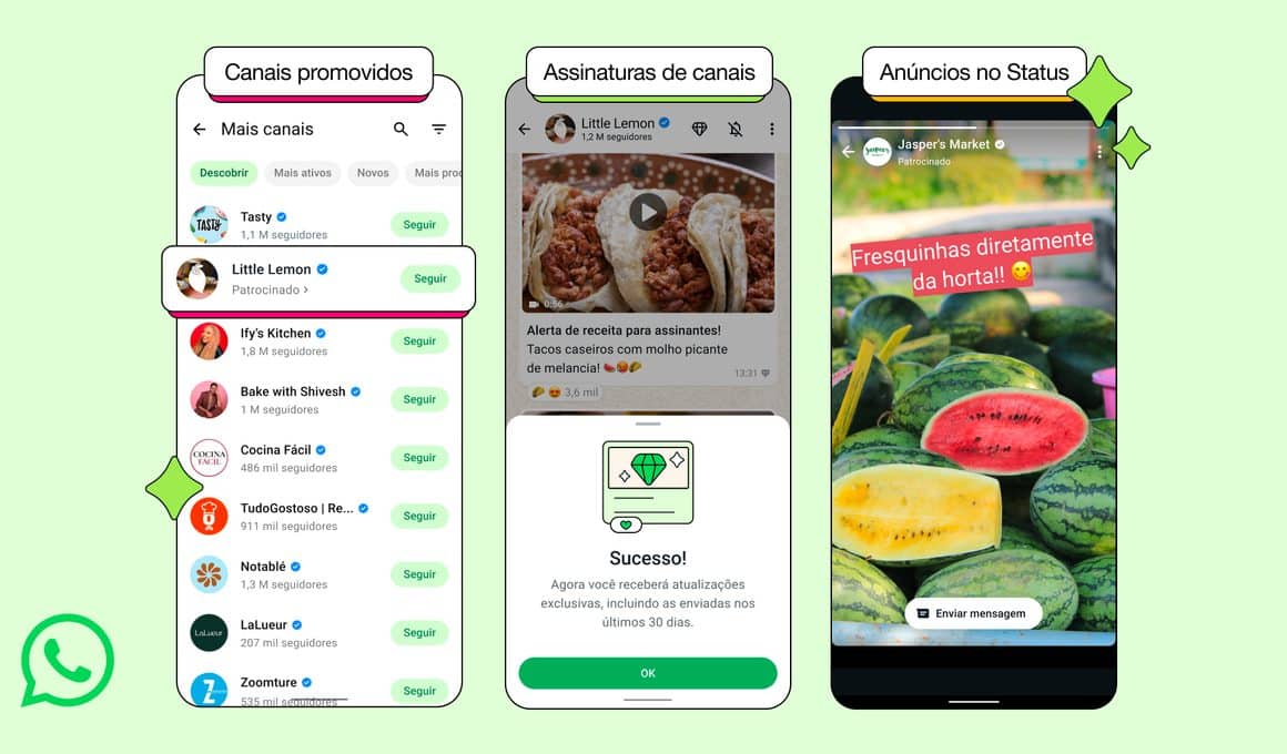 Ajudamos você a encontrar mais canais e empresas no WhatsApp
