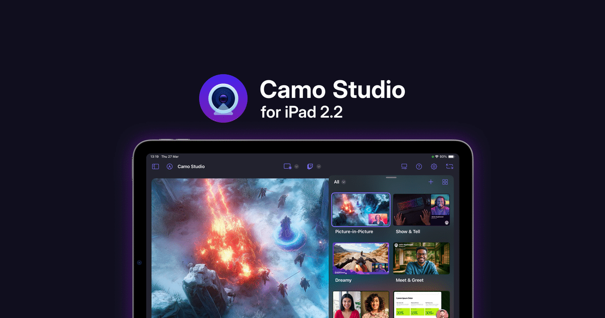 Camo Studio para iPad ganha galeria expandida, navegação aprimorada e mais