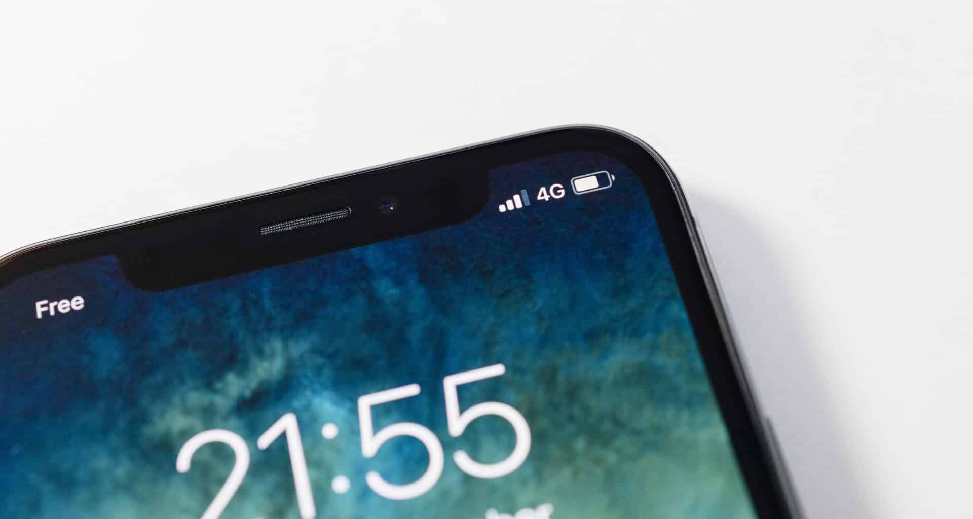 Sinal de 4G em um iPhone