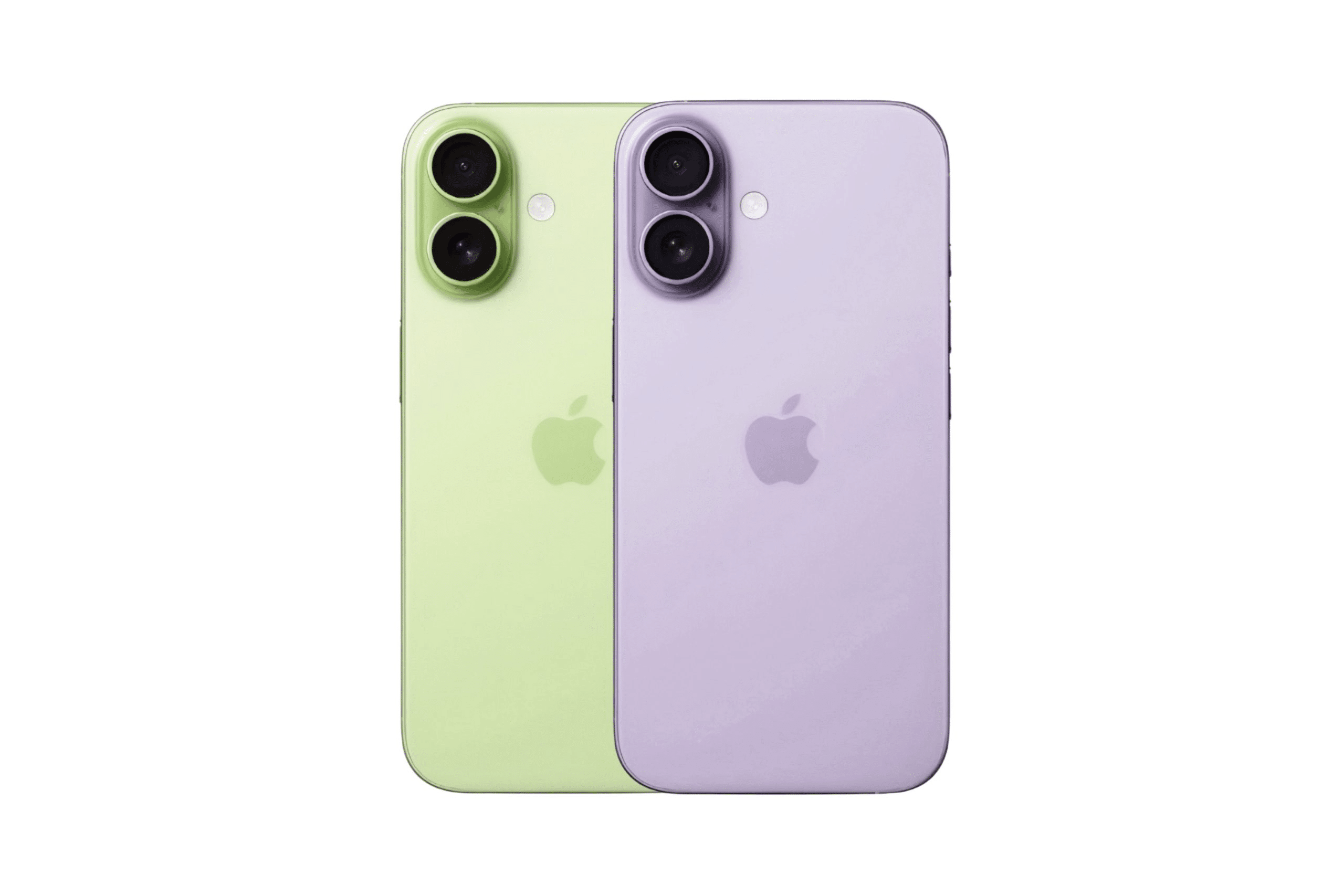 Conceitos de iPhones 17 roxo e verde.
